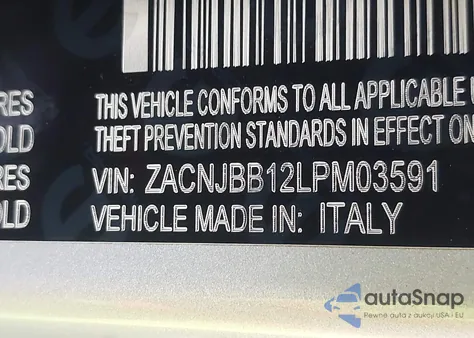 2020 Jeep Renegade High Altitude 4X4 from USA, damaged, VIN ZACNJBB12LPM03591